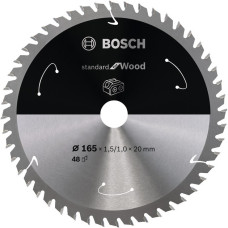 Bosch Kreissägeblatt Standard for Wood, Ø 165mm, 48Z(Bohrung 20mm, für Akku-Handkreissägen)