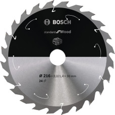 Bosch Kreissägeblatt Standard for Wood, Ø 210mm, 24Z(Bohrung 30mm, für Akku-Tischkreissägen)