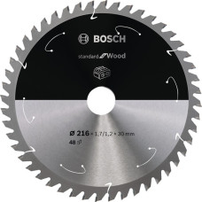 Bosch Kreissägeblatt Standard for Wood, Ø 216mm, 48Z(Bohrung 30mm, für Akku-Kappsägen)