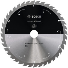 Bosch Kreissägeblatt Standard for Wood, Ø 254mm, 40Z(Bohrung 30mm, für Akku-Tischkreissägen)