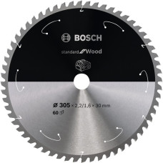 Bosch Kreissägeblatt Standard for Wood, Ø 305mm, 60Z(Bohrung 30mm, für Akku-Kappsägen)