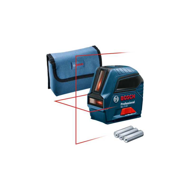 Bosch Kreuzlinienlaser GLL 2-10 Professional(blau/schwarz, rote Laserlinien)