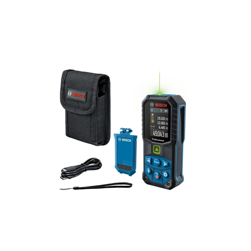 Bosch Laser-Entfernungsmesser GLM 50-27 CG Professional(blau/schwarz, Li-Ion-Akku 3,7V 1Ah, Reichweite 50m, grüne Laserlinie)