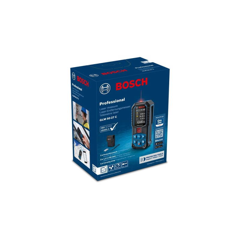 Bosch Laser-Entfernungsmesser GLM 50-27 C Professional(blau/schwarz, Reichweite 50m, rote Laserlinie)