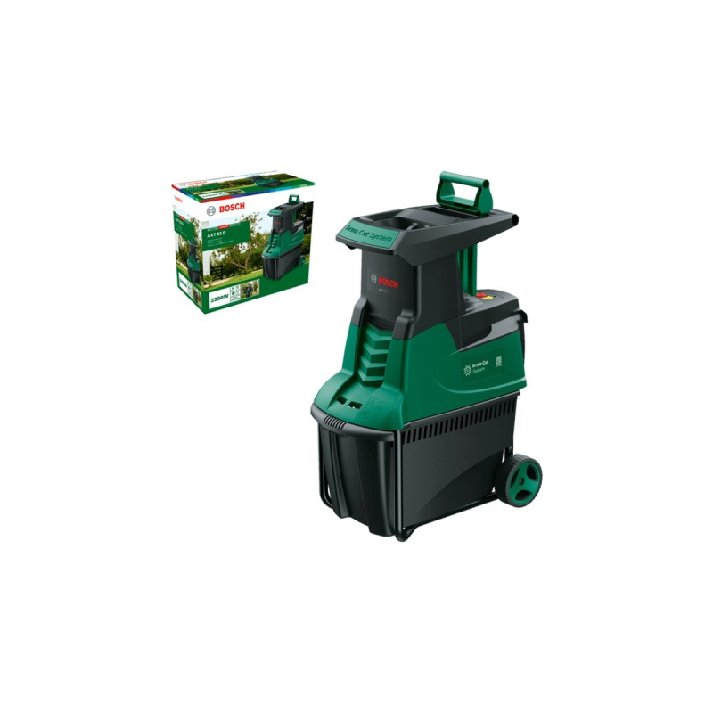 Bosch Leisehäcksler AXT 22 D, Fräswalze(grün/schwarz, 2.200 Watt)