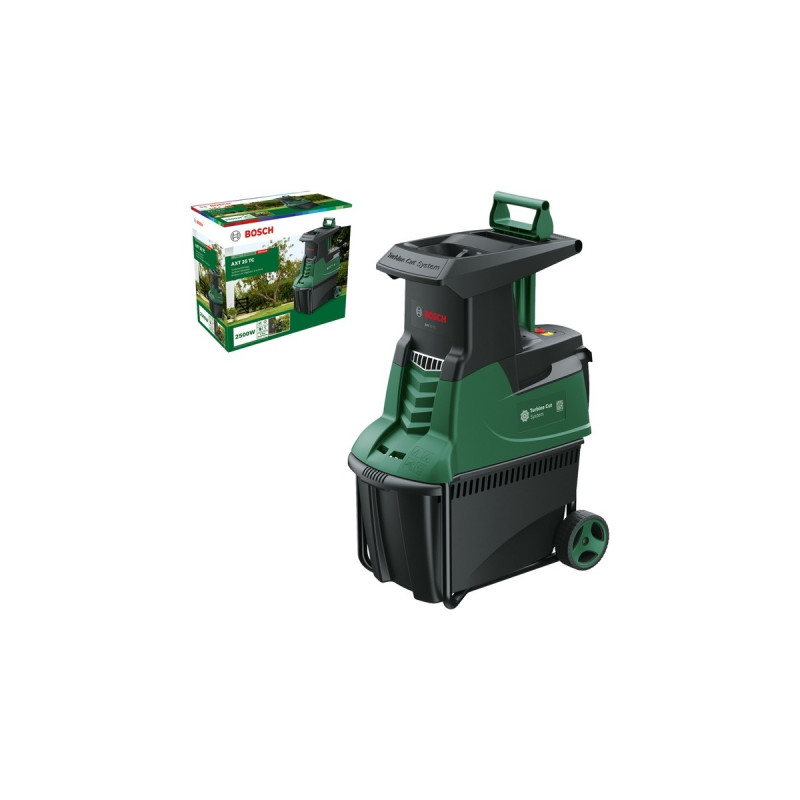 Bosch Leisehäcksler AXT 25 TC, Turbine-Cut(grün/schwarz, 2.500 Watt)