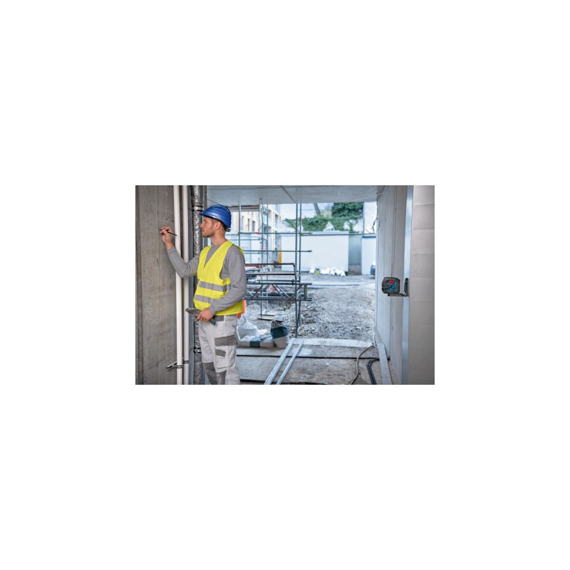 Bosch Linienlaser GLL 2-15 G Professional, mit Halterung, Kreuzlinienlaser(blau/schwarz, Koffer, Deckenklemme, grüne Laserlinien)