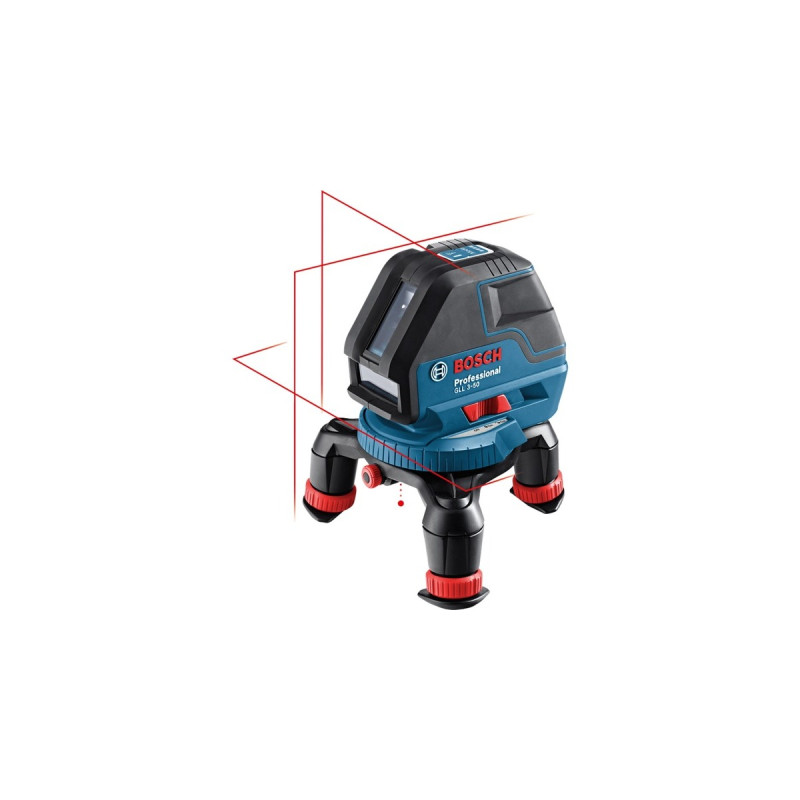 Bosch Linienlaser GLL 3-50 Professional, mit Empfänger, Kreuzlinienlaser(blau/schwarz, L-BOXX 136, rote Laserlinien)