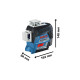 Bosch Linienlaser GLL 3-80 C Professional, L-BOXX, Kreuzlinienlaser(blau/schwarz, mit roten Laserlinien, Li-Ionen Akku 2,0Ah)