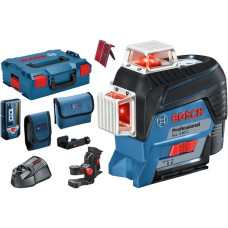 Bosch Linienlaser GLL 3-80 C Professional, Laser-Empfänger LR 7, L-BOXX, Kreuzlinienlaser(blau/schwarz, mit roten Laserlinien, Li-Ionen Akku 2,0Ah)