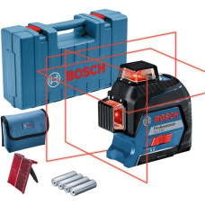 Bosch Linienlaser GLL 3-80 Professional, Kreuzlinienlaser(blau/schwarz, Koffer, rote Laserlinien)