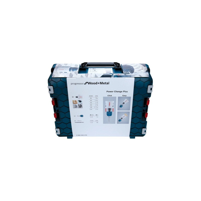 Bosch Lochsägen-Set Progressor for Wood & Metal, Ø 20-114mm, 8-teilig(mit Power Change Adapter, L-BOXX)