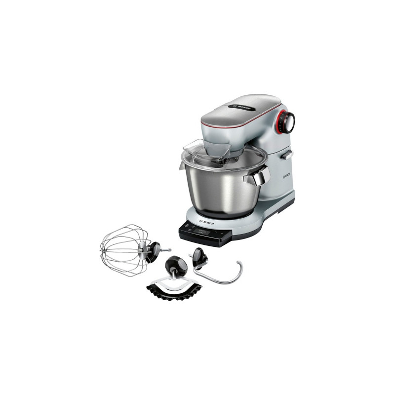 Bosch MUM9AX5S00 Küchenmaschine OptiMUM(silber, 1.500 Watt, Serie 8, integrierte Waage, Timer, Profi-Patisserie-Set)