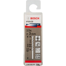 Bosch Metall-Spiralbohrer HSS-Co, Ø 3mm(Arbeitslänge 33mm, 10 Stück)