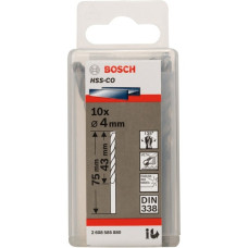 Bosch Metall-Spiralbohrer HSS-Co, Ø 4mm(Arbeitslänge 43mm, 10 Stück)