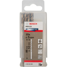 Bosch Metall-Spiralbohrer HSS-Co, Ø 5mm(Arbeitslänge 52mm, 10 Stück)