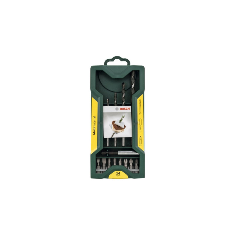 Bosch Mini X-Line Mehrzweckbohrer-Set, 14-teilig, Bohrer- & Bit-Satz(grün)