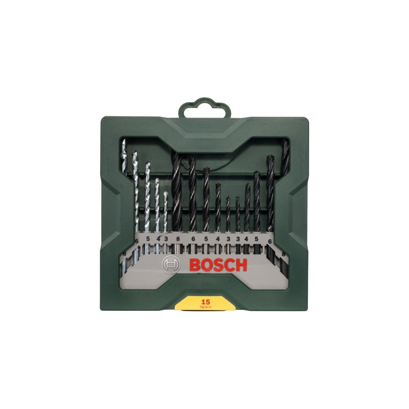 Bosch Mini X-Line Mixed Set, 15-teilig, Bohrer-Satz(grün)