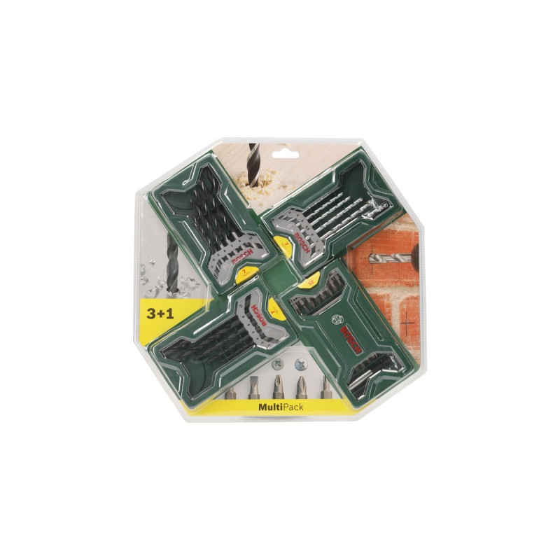 Bosch Mini X-Line Multipack 3+1 Set, 46-teilig, Bohrer- & Bit-Satz(grün)