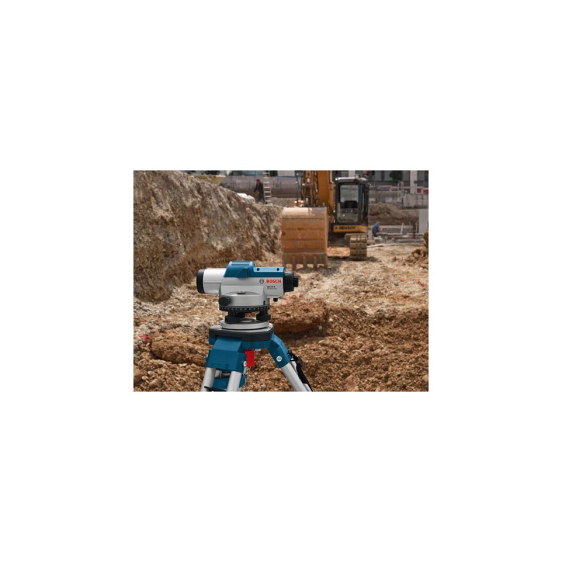 Bosch Optisches Nivelliergerät GOL 20 D Professional, mit Baustativ(blau, Koffer, Maßeinheit 360 Grad)