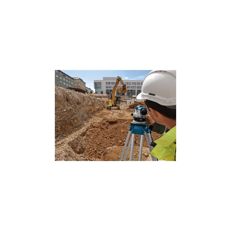 Bosch Optisches Nivelliergerät GOL 26 D Professional, mit Baustativ(blau, Koffer, Maßeinheit 360 Grad)
