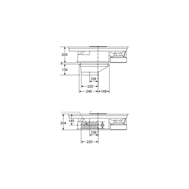 Bosch PKM845F11E Serie | 6, Autarkes Kochfeld(schwarz/edelstahl, mit integriertem Dunstabzug)