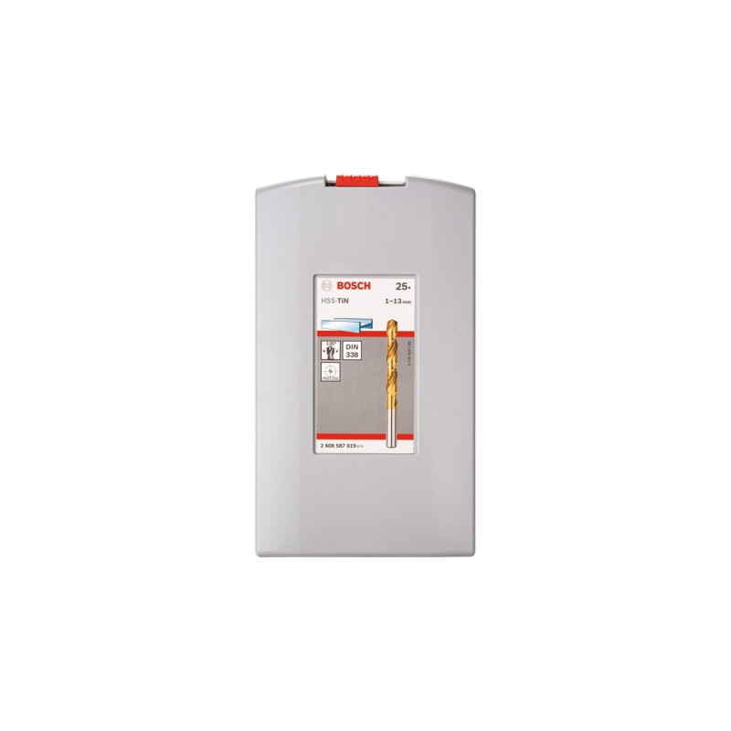 Bosch ProBox Metallbohrer-Satz HSS-TiN, 135°(25-teilig, Titan-Beschichtung)