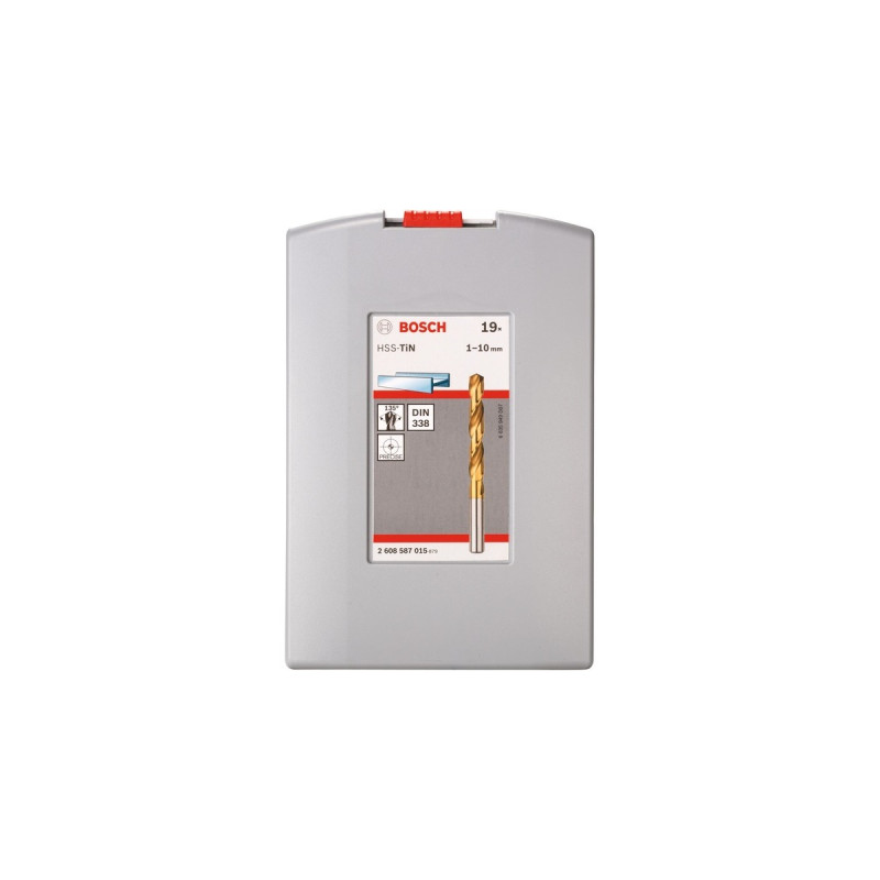 Bosch ProBox Metallbohrer-Satz HSS-TiN, 135°(19-teilig, Titan-Beschichtung)