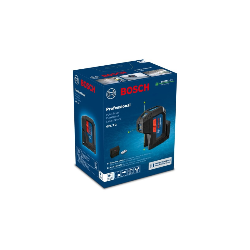 Bosch Punktlaser GPL 3 G Professional(blau/schwarz, grüne Laserpunkte)