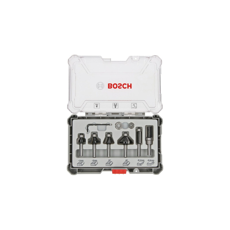 Bosch Rand- und Kantenfräser-Set, 6-teilig(6mm-Schaft)
