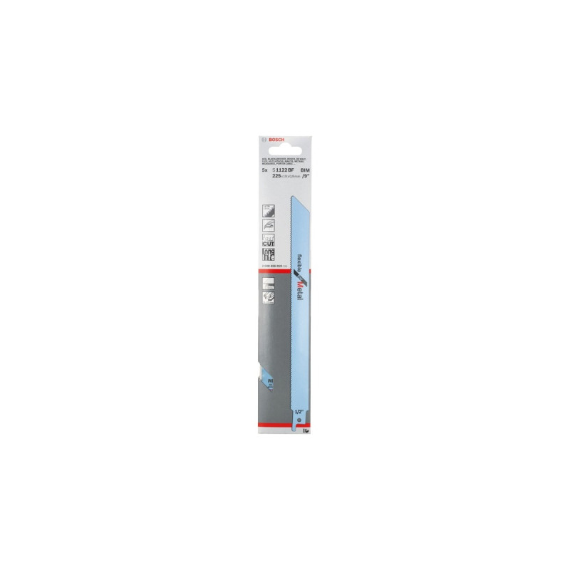Bosch Säbelsägeblatt S 1122 BF Flexible for Metal, 5 Stück(Länge 225mm)
