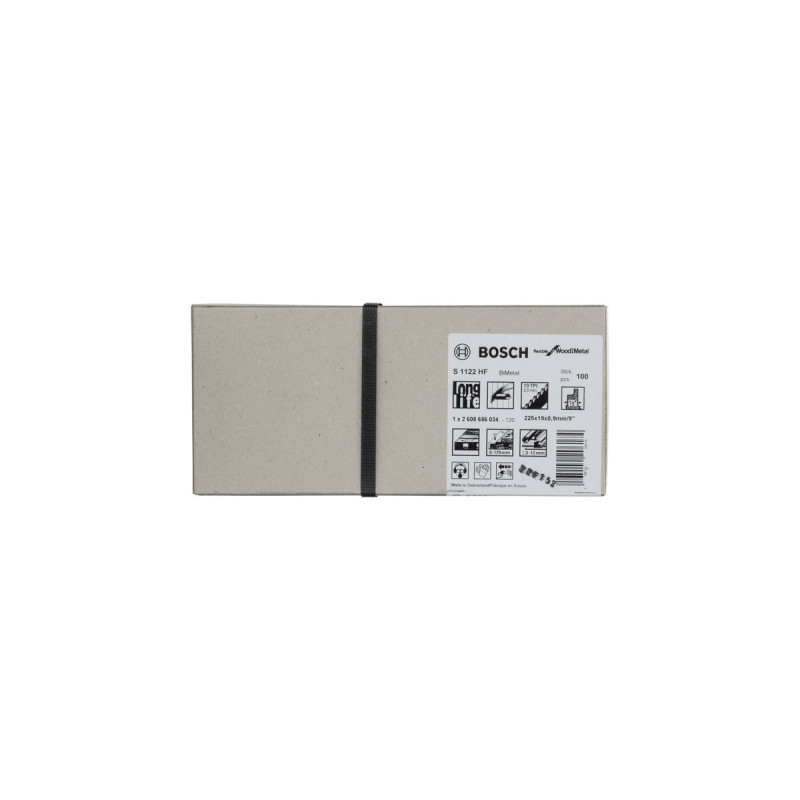 Bosch Säbelsägeblatt S 1122 HF Flexible for Wood and Metal, 100 Stück(Länge 225mm)