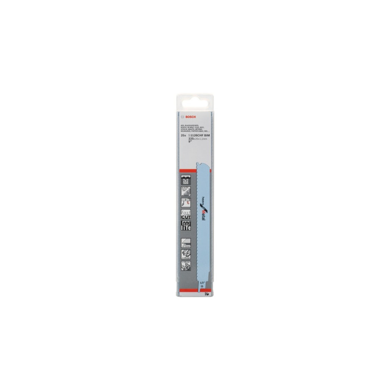 Bosch Säbelsägeblatt S 1126 CHF Heavy for Metal, 25 Stück(Länge 225mm)
