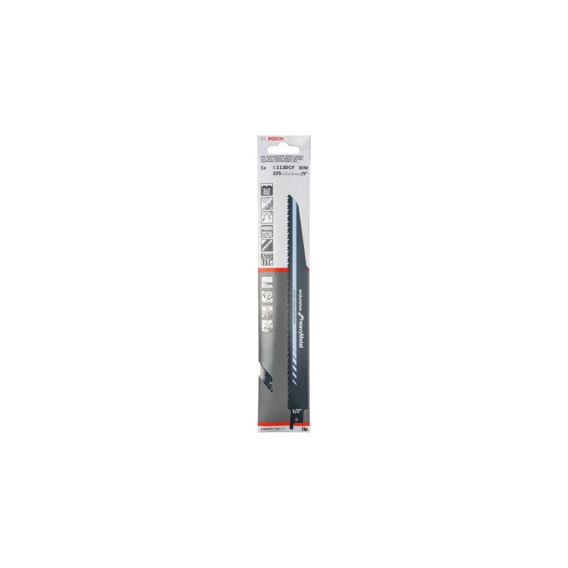 Bosch Säbelsägeblatt S 1130 CF Endurance for Metal, 5 Stück(Länge 225mm)