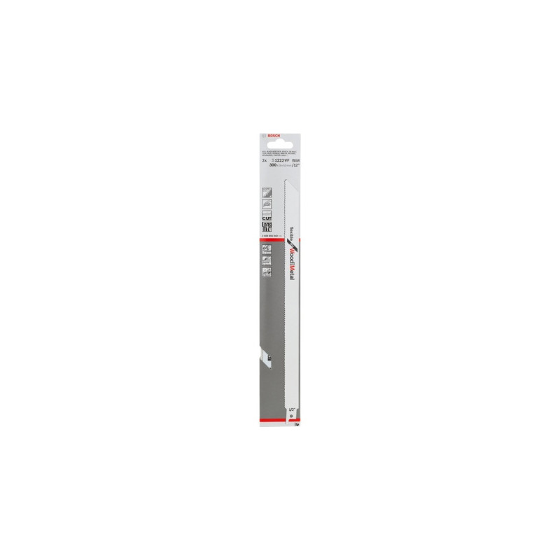 Bosch Säbelsägeblatt S 1222 VF Flexible for Wood and Metal, 2 Stück(Länge 300mm)