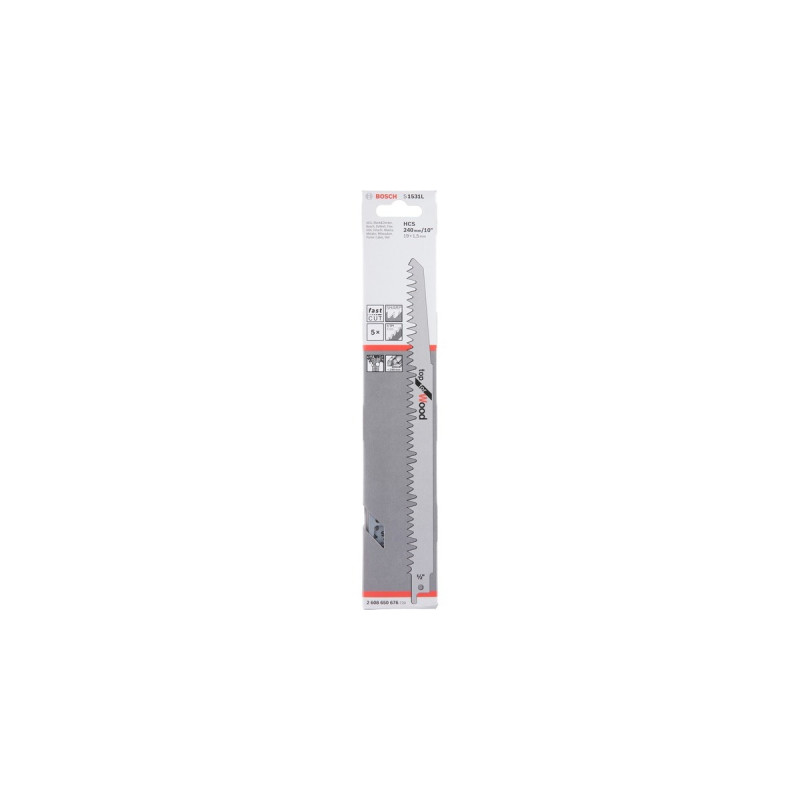 Bosch Säbelsägeblatt S 1531 L Top for Wood, 5 Stück(Länge 240mm)