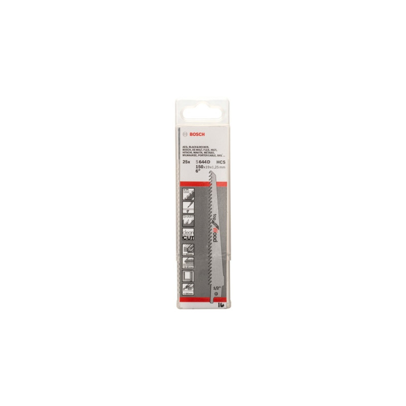 Bosch Säbelsägeblatt S 644 D Top for Wood, 25 Stück(Länge 150mm)