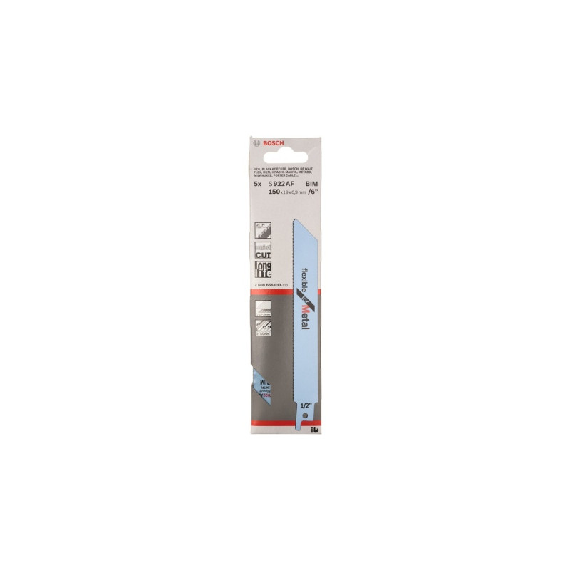Bosch Säbelsägeblatt S 922 AF Flexible for Metal, 5 Stück(Länge 150mm)