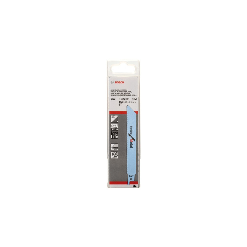 Bosch Säbelsägeblatt S 922 BF Flexible for Metal, 25 Stück(Länge 150mm)