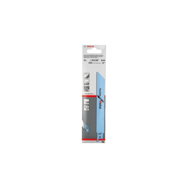 Bosch Säbelsägeblatt S 922 BF Flexible for Metal, 5 Stück(Länge 150mm)