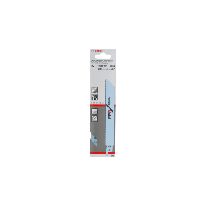 Bosch Säbelsägeblatt S 922 EF Flexible for Metal, 2 Stück(Länge 150mm)