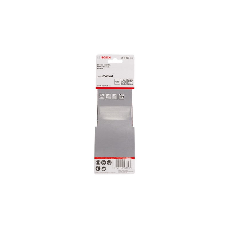 Bosch Schleifband X440 Best for Wood and Paint, 75x457mm, K180(3 Stück)