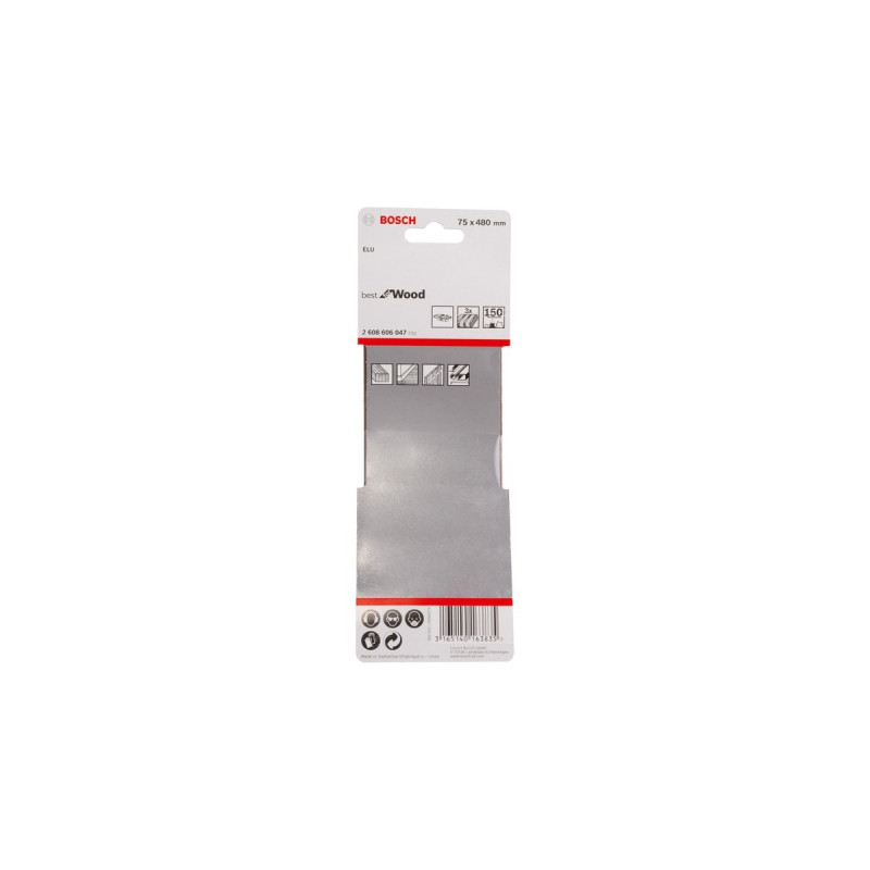 Bosch Schleifband X440 Best for Wood and Paint, 75x480mm, K150(3 Stück)