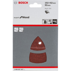 Bosch Schleifblatt C430 Expert for Wood and Paint, 102 x 62 / 93mm, K40(10 Stück, für Multischleifer)