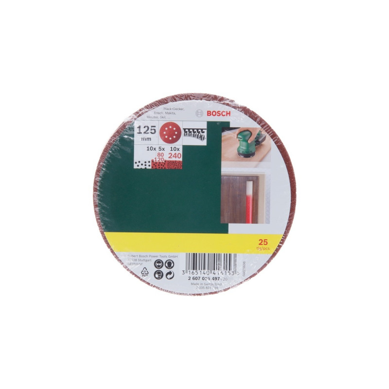 Bosch Schleifblatt-Set für Exzenter-Schleifer, 25-teilig(P80 / 120 / 240)