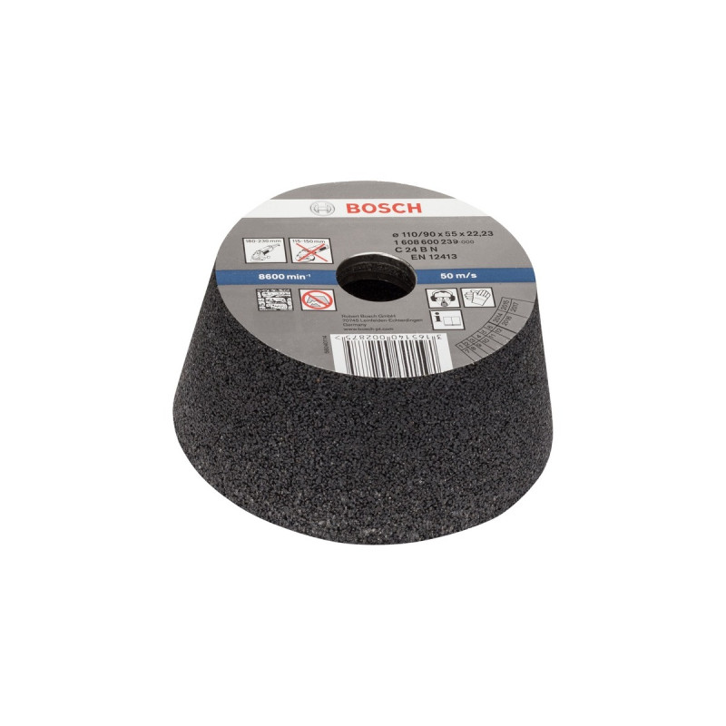 Bosch Schleiftopf konisch, für Stein / Beton, Ø 110mm, Schleifscheibe(Bohrung 22,23mm, C 24 L5 BRT)