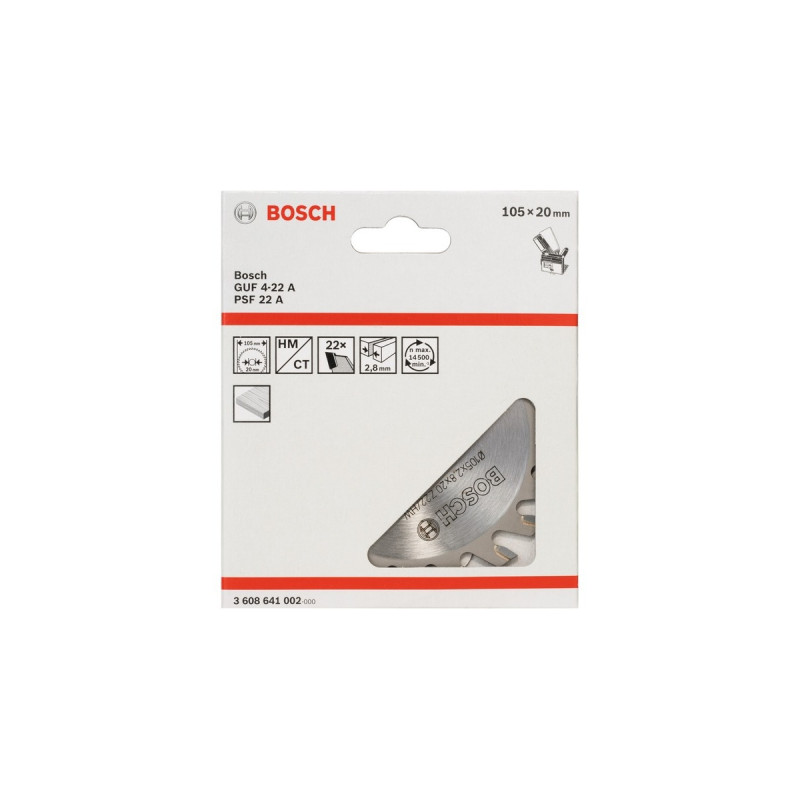 Bosch Schlitzfräser Ø 105mm x 20mm, 22Z(für Schattenfugenfräse GUF 4-22 A und PSF 22 A)
