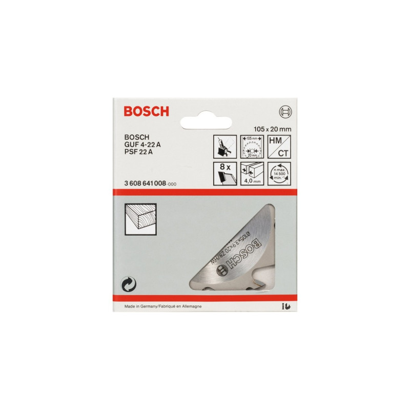 Bosch Schlitzfräser Ø 105mm x 20mm, 8Z(für Schattenfugenfräse GUF 4-22 A und PSF 22 A)