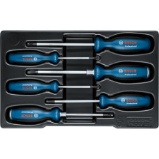 Bosch Schraubendreher-Set SL/PH/PZ/TX Professional, 6-teilig(blau/schwarz, 2x mit Schlagkappe)