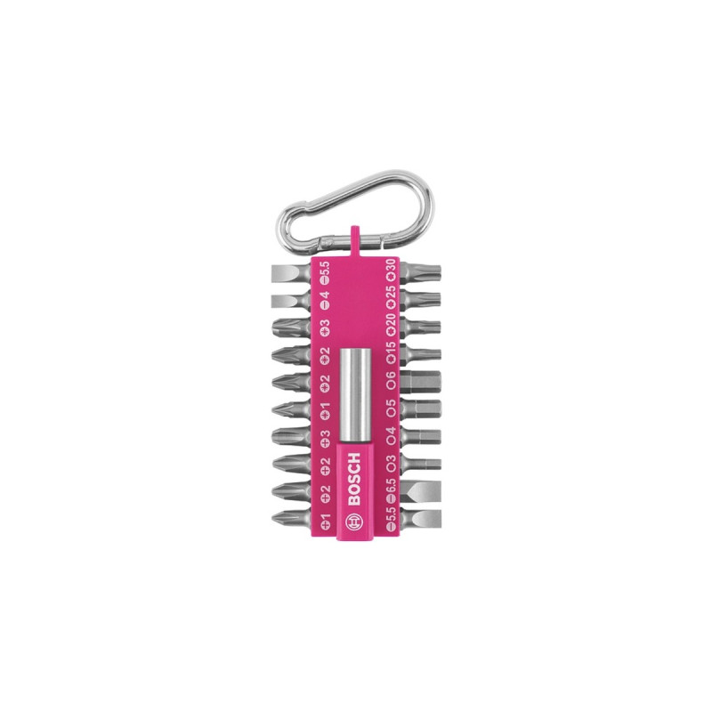 Bosch Schrauberbit-Set mit Snap-hook, Bit-Satz(pink, 21-teilig)